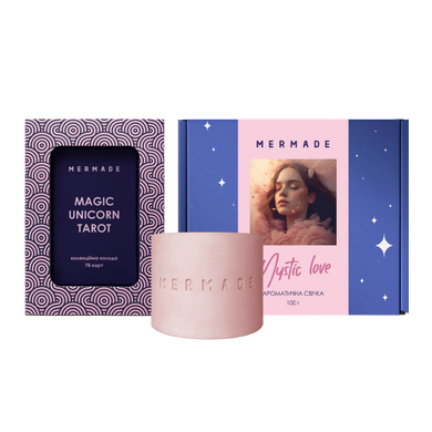Ароматична свічка MERMADE Mystic Love + колода карт таро MERMADE Magic Unicorn Tarot