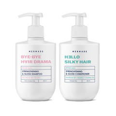 Комплекс для укрепления и сияния волос: шампунь и кондиционер MERMADE Keratin & Pro-vitamin B5