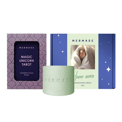 Ароматическая свеча MERMADE Home Aura + колода карт таро MERMADE Magic Unicorn Tarot